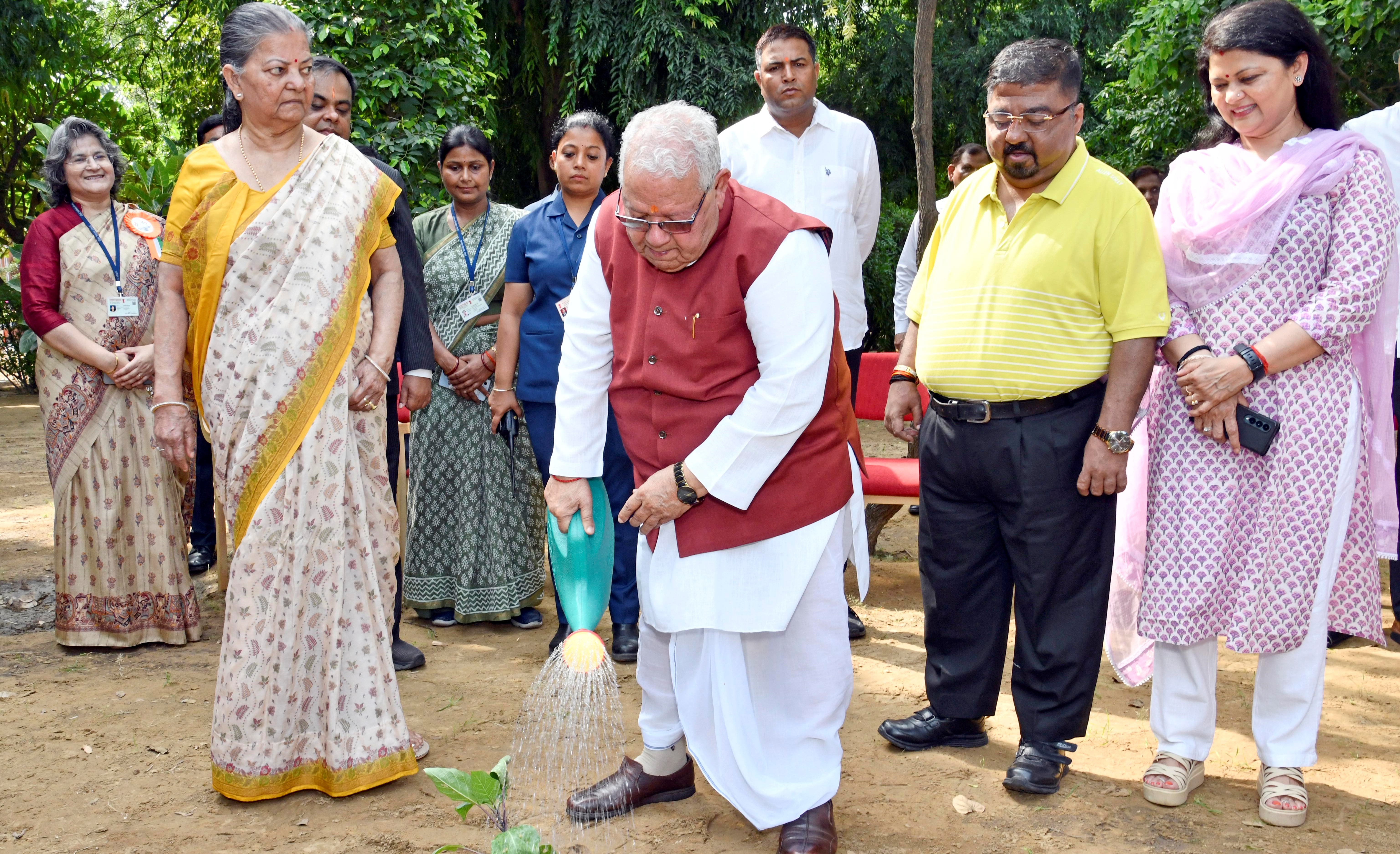 Hon'ble Governor planted a sapling in the premises of Raj Bhawan on the occassion  of 77th Independence Day.
