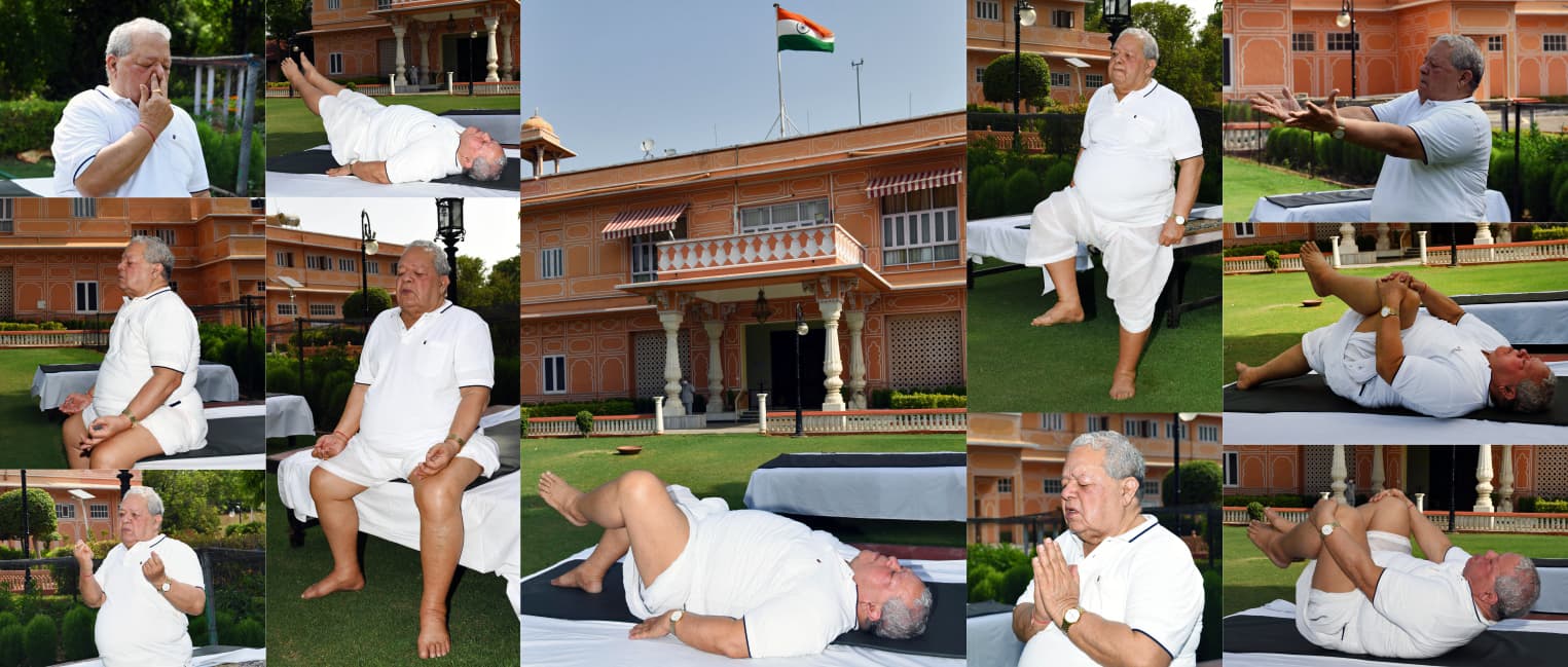 Hon'ble Governor did Yoga  at Raj Bhawan on 6th International Yoga Day. 