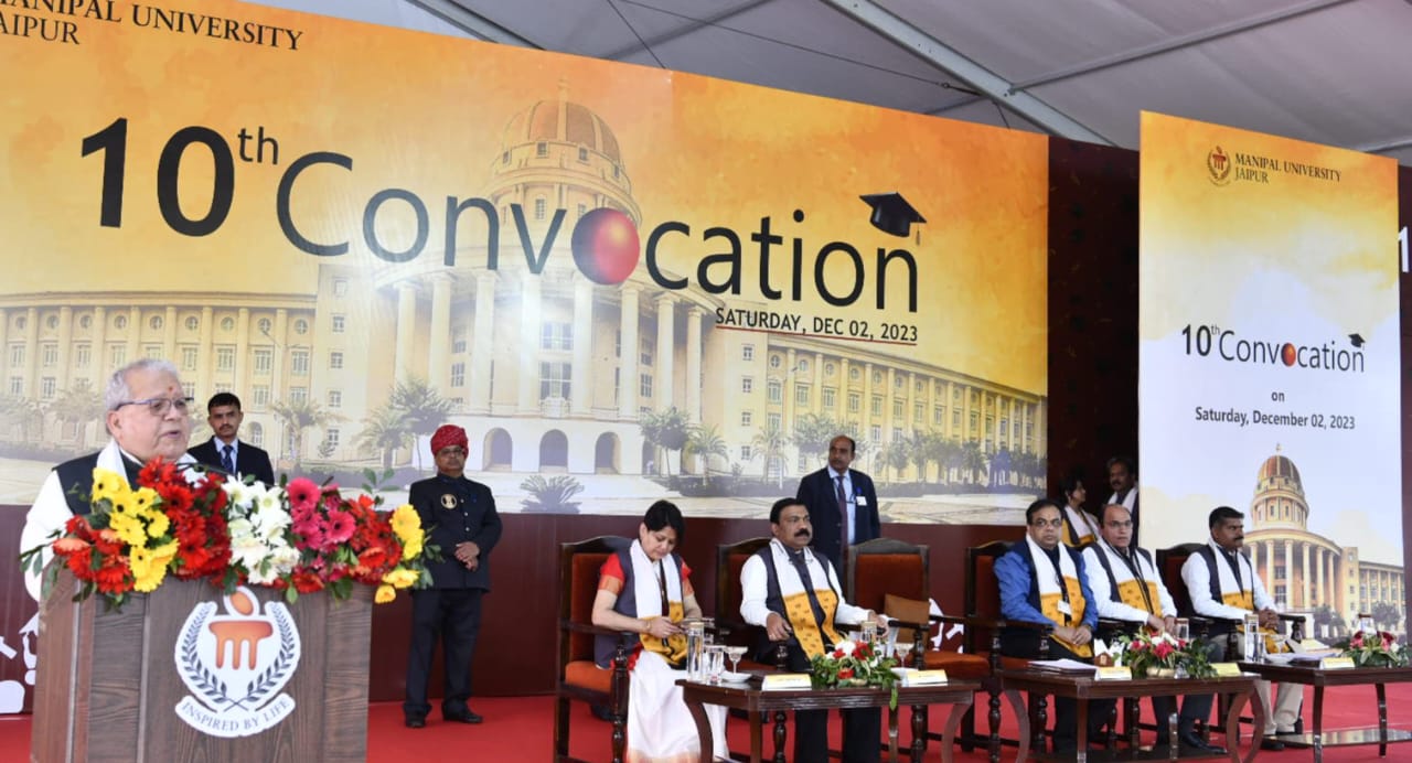 Hon'ble Governor presiding over 10th Convocation of Manipal University.