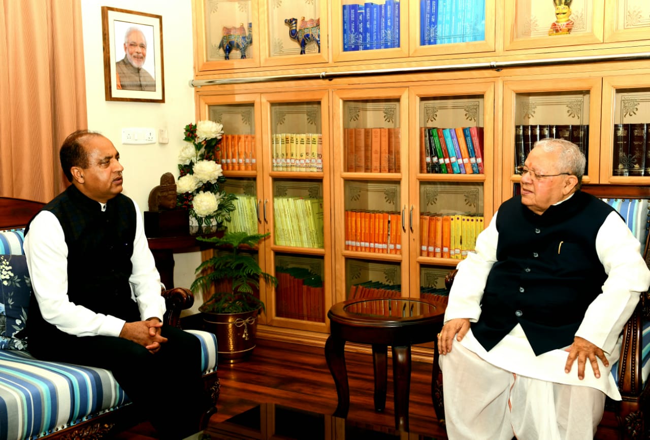 Hon’ble chief minister of Himachal Pradesh Shri Jairam Thakur meets Hon’ble  Governor at Raj Bhawan