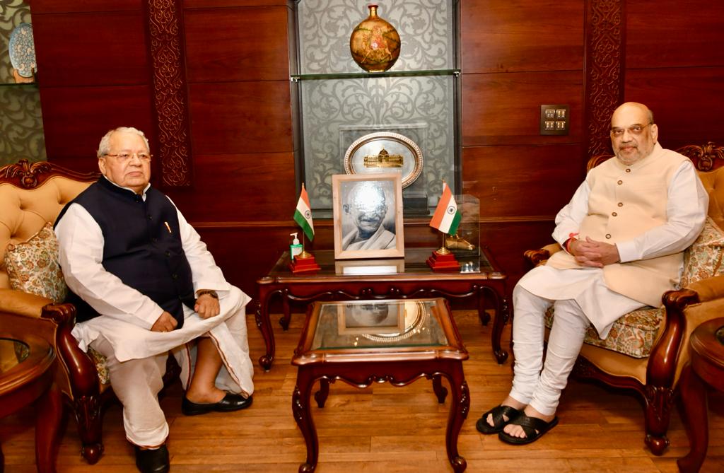 Hon’ble Union Home Minister  Shri Amit Shah  meets Hon’ble  Governor at Raj Bhawan