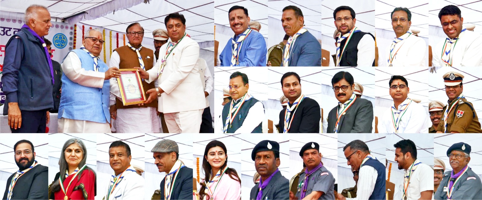 Hon'ble Governor awarded medals of merit to the administrative officers and other associates for their remarkable cooperation in organizing Jamboree